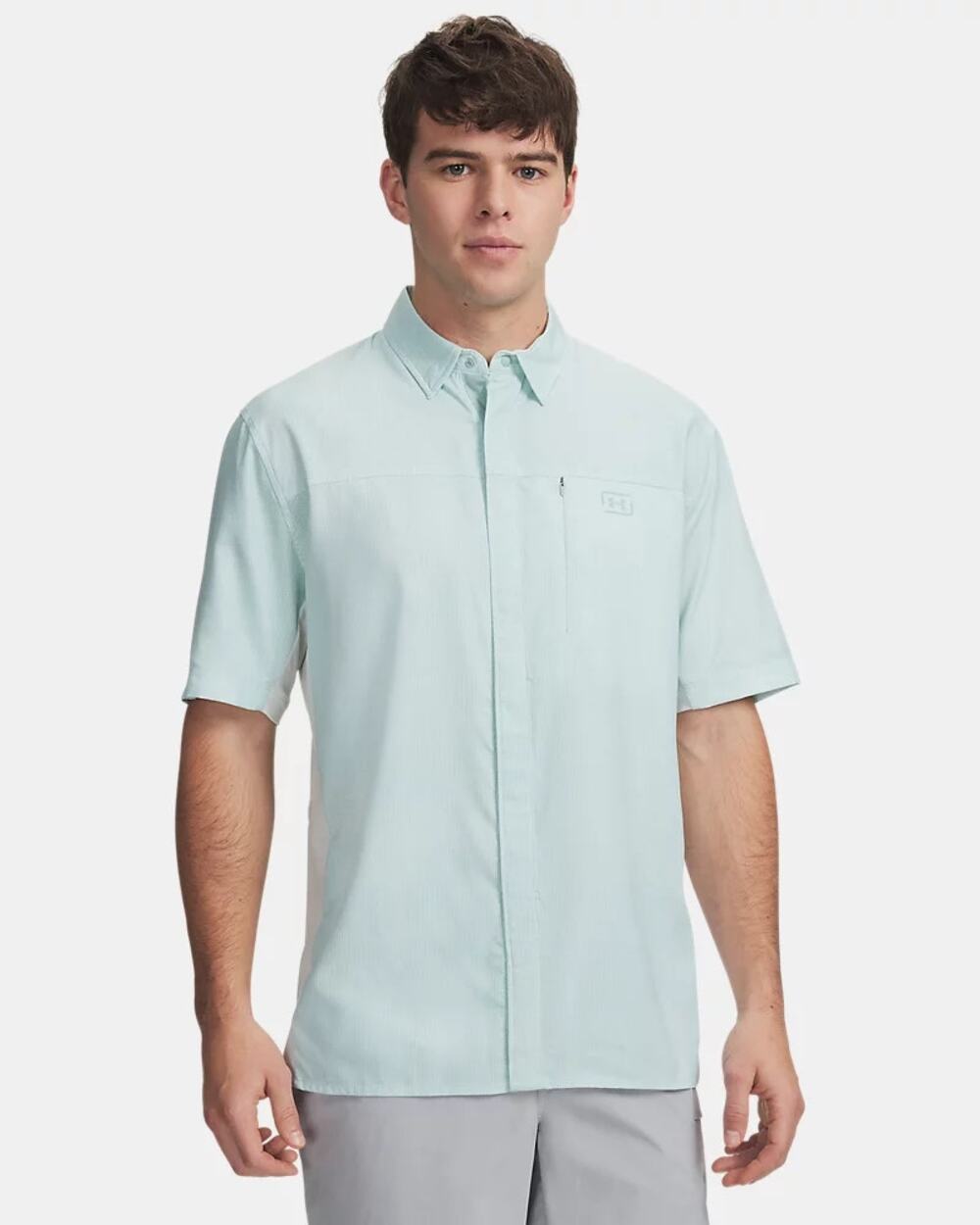 NWT Under Armour UA Fish Pro Hybrid Printed Short Sleeve in Illusion Green sz M